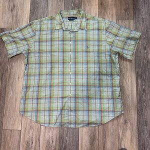 Ralph Lauren Men's Button Down Short Sleeve Madras Plaid 4XLT